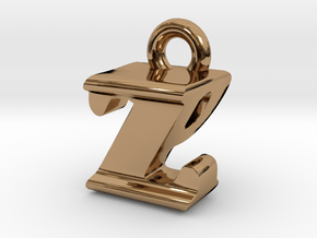 3D Monogram - ZPF1 in Polished Brass