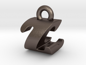 3D Monogram - ZCF1 in Polished Bronzed Silver Steel