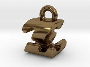 3D Monogram - ZSF1 in Polished Bronze