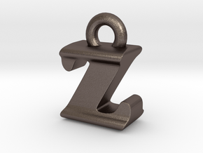 3D Monogram - ZIF1 in Polished Bronzed Silver Steel