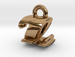 3D Monogram - ZQF1 in Polished Brass