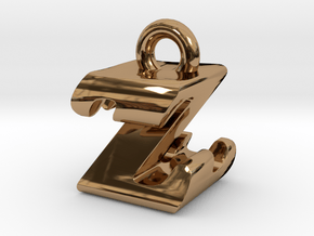 3D Monogram - ZZF1 in Polished Brass