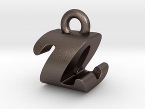 3D Monogram - ZOF1 in Polished Bronzed Silver Steel