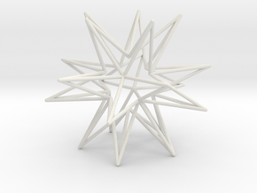 Icosahedron Star in White Natural Versatile Plastic