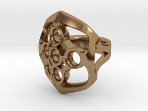 Circled Emblem Ring - EU Size 62 in Natural Brass
