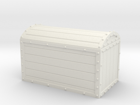1/56th (28 mm) scale wooden chest with metal frame in White Natural Versatile Plastic