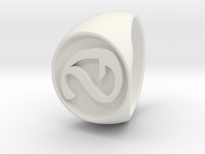 Custom Signet Ring 3 in White Natural Versatile Plastic