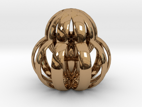 Caged Protea in Polished Brass