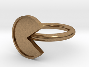 Pacman Ring - Size 8 in Natural Brass