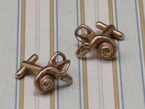 Inner Ear Cufflinks (Pair) in Polished Bronzed Silver Steel