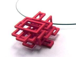 Squared Pendant in Red Processed Versatile Plastic