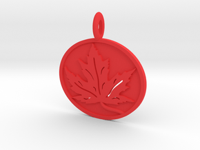 Leaf Pendant in Red Processed Versatile Plastic