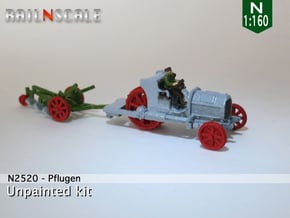 SET Pflugschlepper mit Pflug (N 1:160) in Smooth Fine Detail Plastic