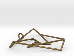 Impossible triangle pendant with a twist in Polished Bronze