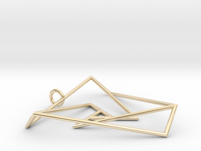 Impossible triangle pendant with a twist in 14K Yellow Gold