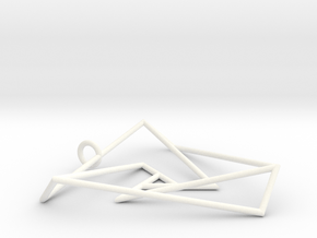 Impossible triangle pendant with a twist in White Processed Versatile Plastic