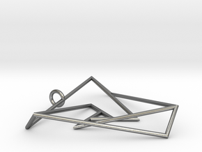 Impossible triangle pendant with a twist in Polished Silver