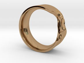 The Crumple Ring - 17mm Dia in Polished Brass