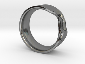 The Crumple Ring - 17mm Dia in Fine Detail Polished Silver