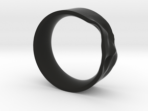 The Crumple Ring - 17mm Dia in Black Natural Versatile Plastic