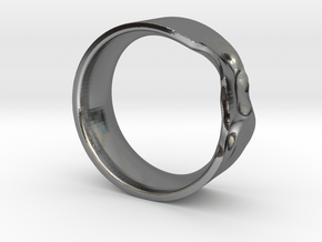 The Crumple Ring - 19mm Dia in Fine Detail Polished Silver