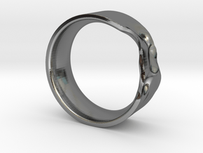 The Crumple Ring - 21mm Dia in Fine Detail Polished Silver