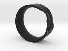 The Crumple Ring - 19mm Dia in Black Natural Versatile Plastic