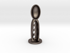 Coffee Scoop / Tamper 49mm in Polished Bronzed Silver Steel