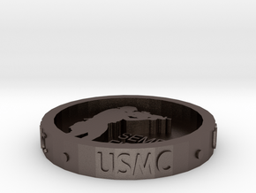 US Marine Corps in Polished Bronzed Silver Steel