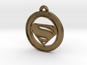 Clasic Superman Circle-pendant in Natural Bronze