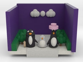A Penguin Family Out For A Walk  in Full Color Sandstone