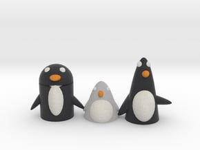 A Penguin Family Version 3  in Full Color Sandstone
