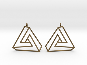 Impossible earrings with a twist  in Polished Bronze