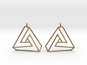 Impossible earrings with a twist  in Polished Brass