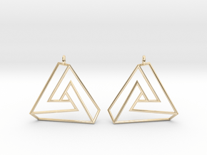 Impossible earrings with a twist  in 14K Yellow Gold