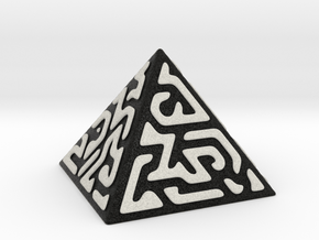 Glyph Pyramid (black + white) in Full Color Sandstone