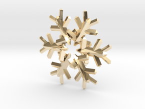 Snow Flake 6 Points E 4cm in 14K Yellow Gold