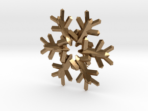 Snow Flake 6 Points E 4cm in Natural Brass