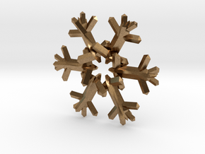 Snow Flake 6 Points D - 5cm in Natural Brass