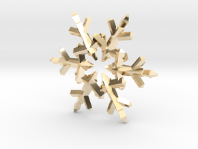 Snow Flake 6 Points C - 5cm in 14K Yellow Gold