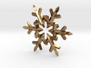 Snow Flake 6 Points C - 5cm in Natural Brass
