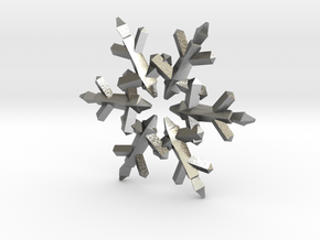 Snow Flake 6 Points C - 5cm in Natural Silver