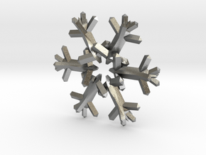 Snow Flake 6 Points D - 5cm in Natural Silver