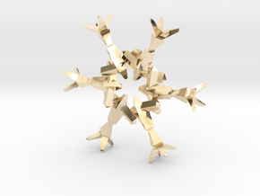 Snow Flake 6 Points B - 4.6cm in 14K Yellow Gold