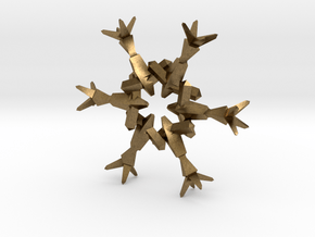 Snow Flake 6 Points B - 4.6cm in Natural Bronze