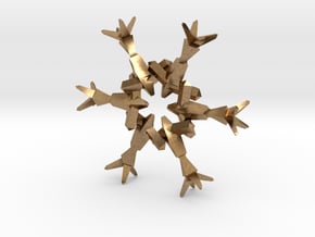 Snow Flake 6 Points B - 4.6cm in Natural Brass