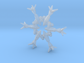 Snow Flake 6 Points B - 4.6cm in Smooth Fine Detail Plastic