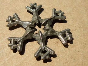 Snow Flake 6 Points A - 5cm in Polished Bronzed Silver Steel