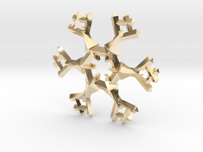 Snow Flake 6 Points A - 5cm in 14K Yellow Gold
