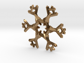 Snow Flake 6 Points A - 5cm in Natural Brass